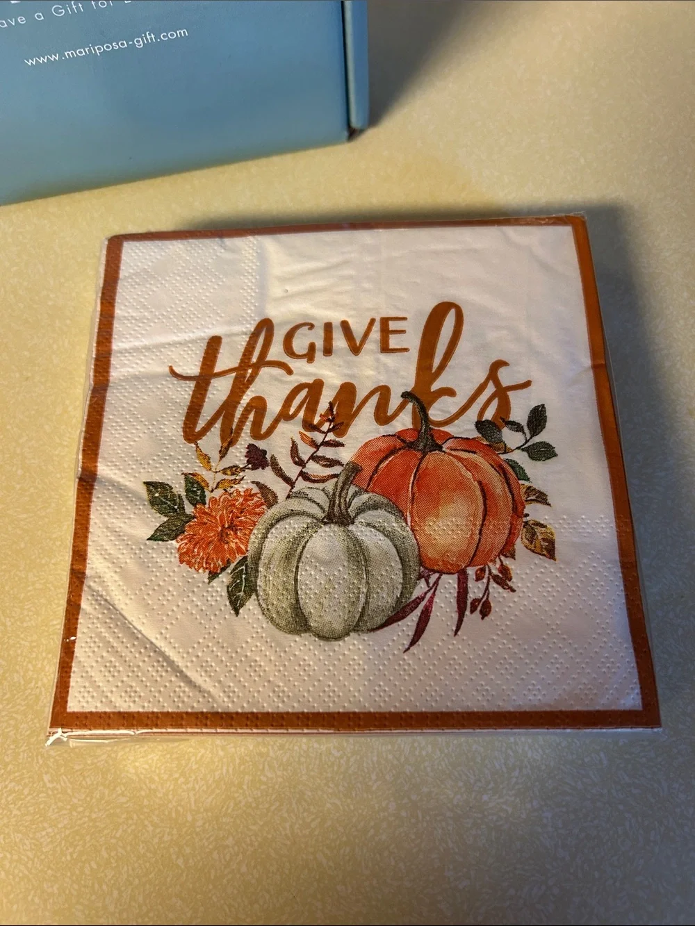 Mariposa Silver Pumpkin Napkin Weight with Autumn Pumpkin Napkins